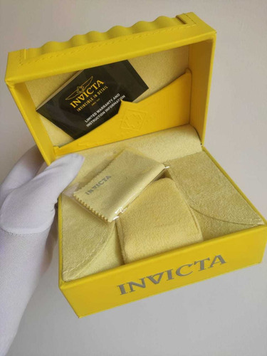 Invicta Vintage 13057 Pulseira Couro Azul Gold 18k