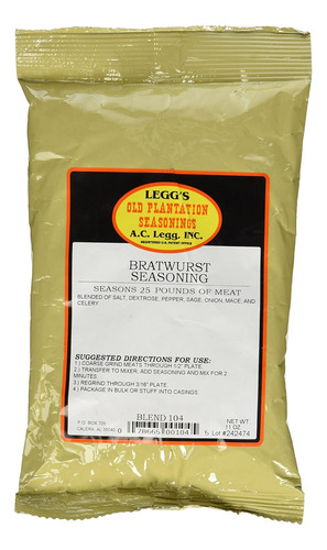 Condimento A.c. Legg Bratwurst Seasoning 11 Oz