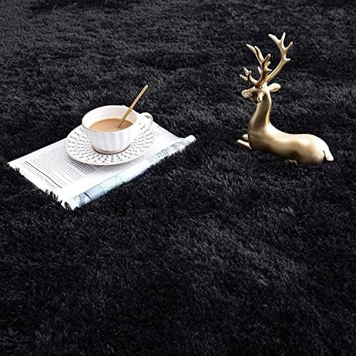 4x6 Alfombras Negras Para Sala De Estar Súper Suave Area Rug