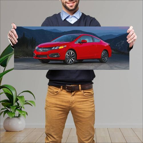 Cuadro 30x80cm Auto 2014 Honda Civic Coupe Auto 57