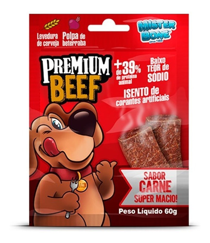 Misterbone Premium Beef bifinho petisco adestramento 60gr carne