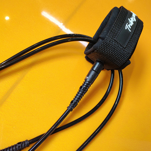 Leash 6 Pés 6,5mm Duplo Girador Cordinha Strep Para Prancha Cor Preto