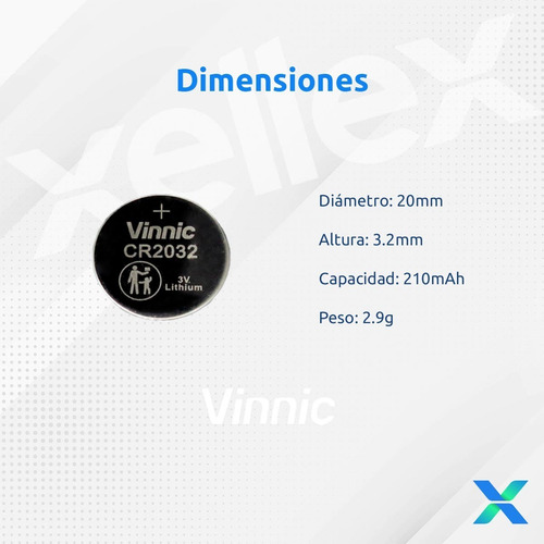 5 X Pilas Boton Cr2032 Vinnic 2032 San Martin Caseros
