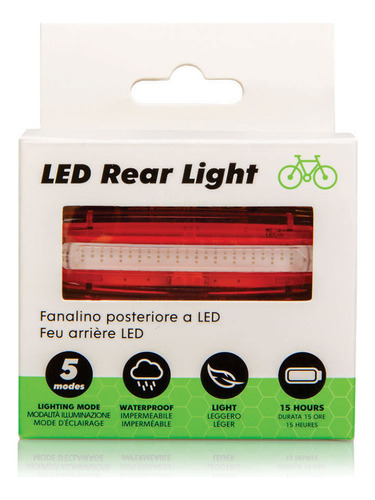 Luz Trasera Recargable Para Bicicleta 30 Lúmenes Sparco Color Negro