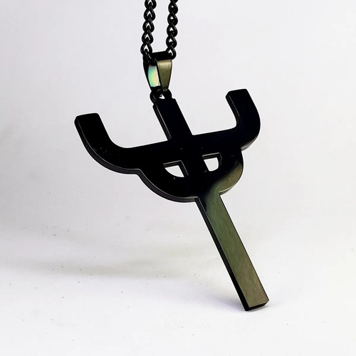 L Dije Cruz Sacerdote Judas Negro Acero Inoxidable Heavy