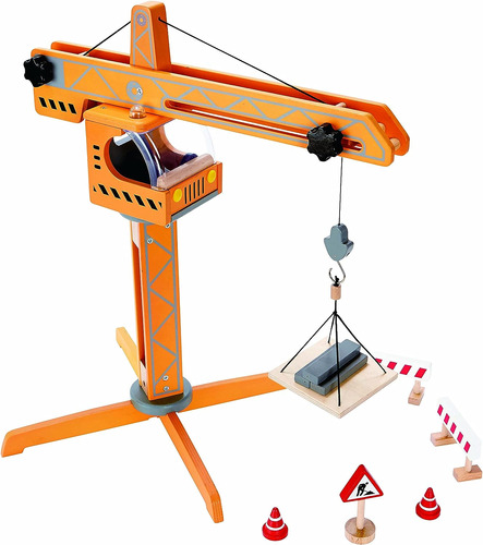 Galardonado Set De Juego Hape Playscapes Crane Lift Amarillo