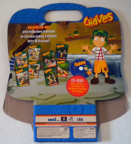 Imagem 2 de 3 de 8 Livros Do Chaves + Cd Com Jogos Maleta Bicho Esperto /