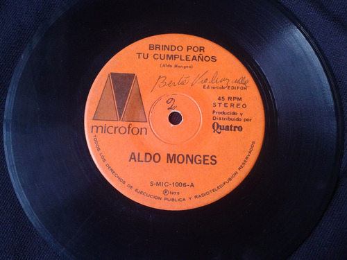 Single Aldo Monges Brindo Por Tu Cumpleaños
