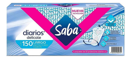 Panti Protectores Diarios Saba Largos Sin Fraganc Respirable