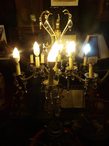 Candelabro Vintage Para Doce Luces Dorado Oscuro (Usado)