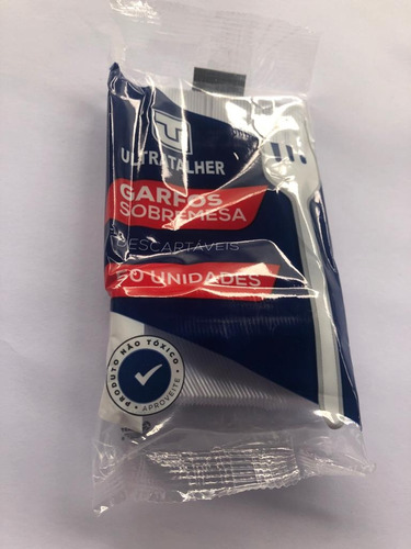 Garfo Sobremesa Descartavel Branco - Ultratalher C/1000
