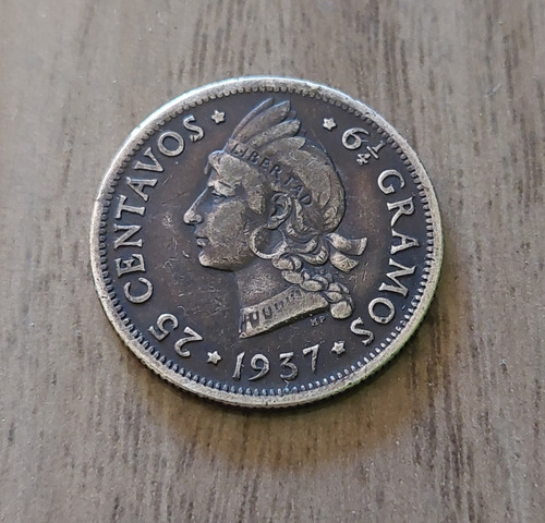 Moneda De 25 Centavos Año 1937