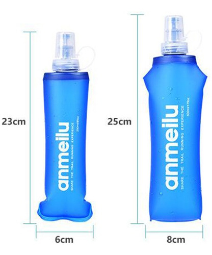 2pcs 500ml Botella De Agua Plegable Soft Flask Con Popote