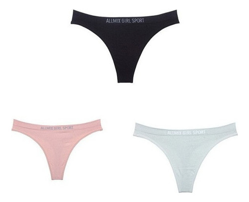 3 Unids/lote Sexy Mujer Letra Tanga Ropa Interior Sin Costur