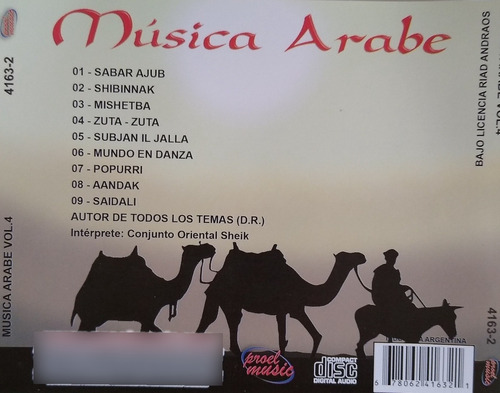 Música Árabe Vol. 4 - Cd Nuevo - Conjunto Oriental Sheik