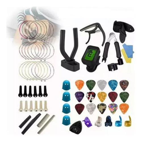 65 Piezas Cuerdas Kit De Accesorios Para Guitarra Acustica