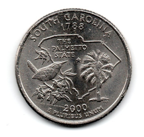Estados Unidos Usa Moneda 1/4 Dolar South Carolina Año 2000d