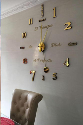 Reloj De Pared 3d 100×100cm Con Péndulo + Frase En Vinilo | Cuotas sin  interés