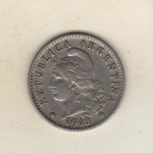 Argentina Moneda De Niquel De 5 Centavos Año 1940 - Vf+