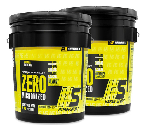 Pack 2 Proteína Hidrolizada Hs Isolate 6kg Sabores Sabor Pay De Mora Y Platano
