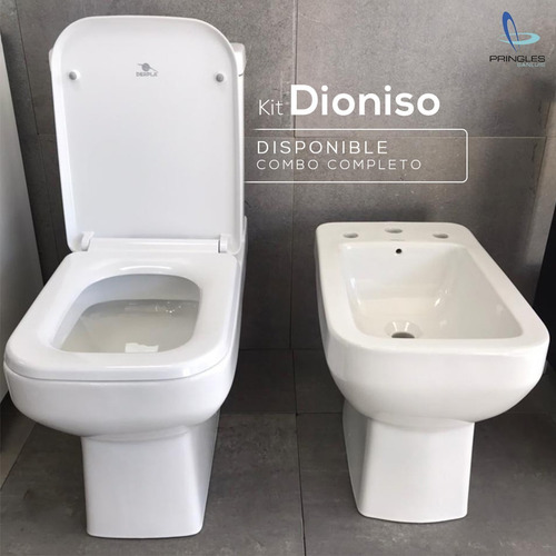 Combo Sanitarios Pringles Dioniso Inodoro Mochila Bidet Tapa