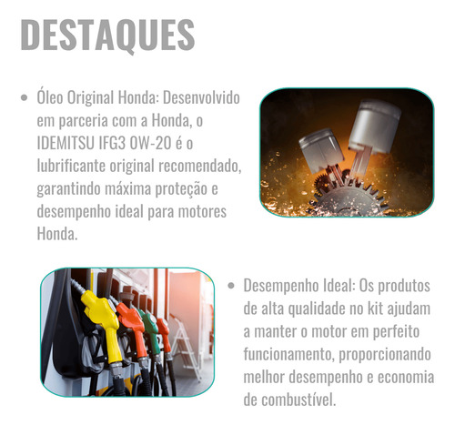 Kit Revisão Troca Oleo 0w20 Honda Civic 2.0 2014 2015 2016