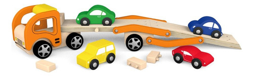 Camión Portautos De Madera Viga Personaje Foto