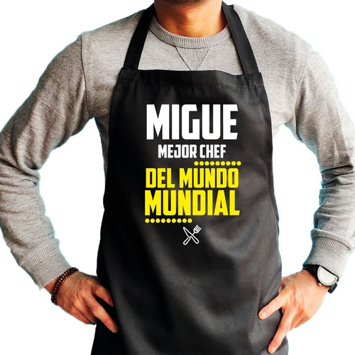 Delantal Personalizado Mejor Chef Del Mundo - Tu Nombre