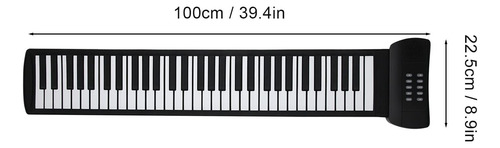 Piano Portátil 61 Teclas, Teclado Enrollable