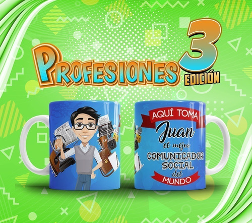 Profesiones 2019 Aquí Toma El Mejor Sublimacion Tazas Pack 3