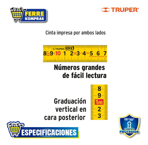 Flexómetro Contra Impactos 8 M Cinta 25 Mm Grad 15389