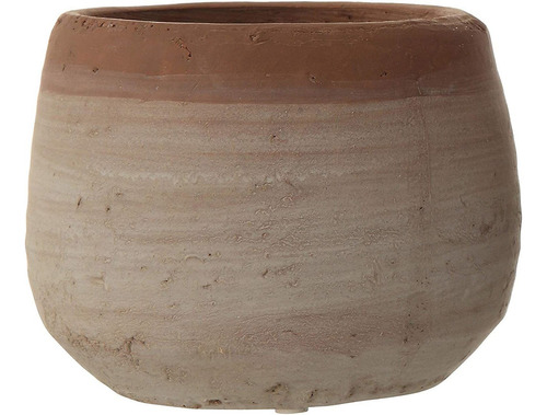 Maceta Pequeña De Terracota Encalada Y Naranja, 5 PuLG...