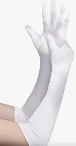 Guantes Largos Lisos Blanco Cosplay Disfraz Halloween Dark 