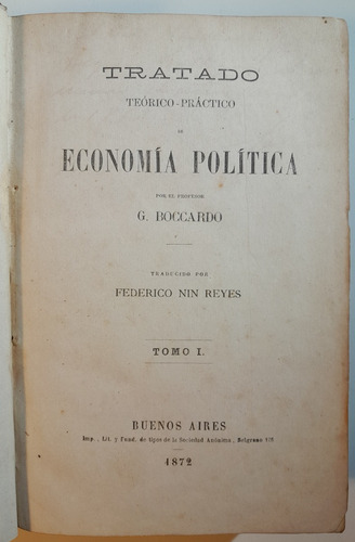 Economia Politica - Boccardo - Bs As 1872 B5