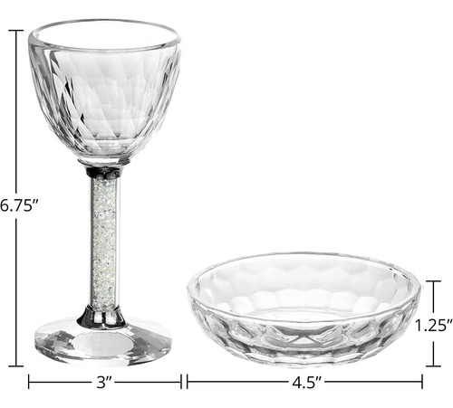 Copa Kidush Judaica Piedras Preciosas Transparentes