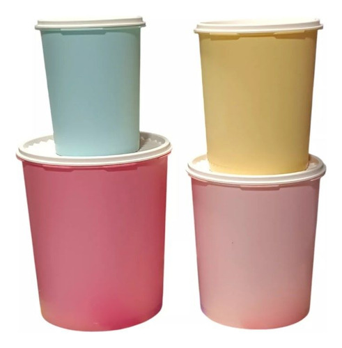 Tupperware 4 Botes Toque Mágico Decorado Nuevo Despensa