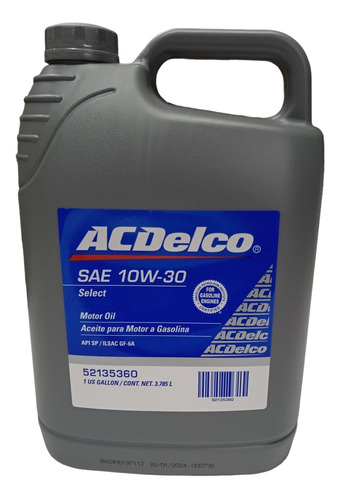 Aceite Acdelco Select Sae-api Sn 10w30