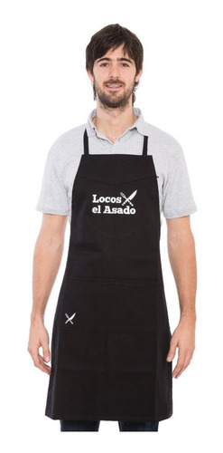 Delantal Parrillero Locos X El Asado Algodon Bolsillos
