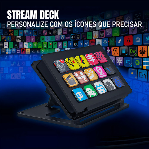 Stream Deck E Macro Led Com 15 Teclas Automação E Streaming
