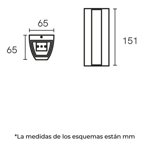 Arbotante Para Muro Bidireccional 4w The Collection Ml-2001 Estructura Negro