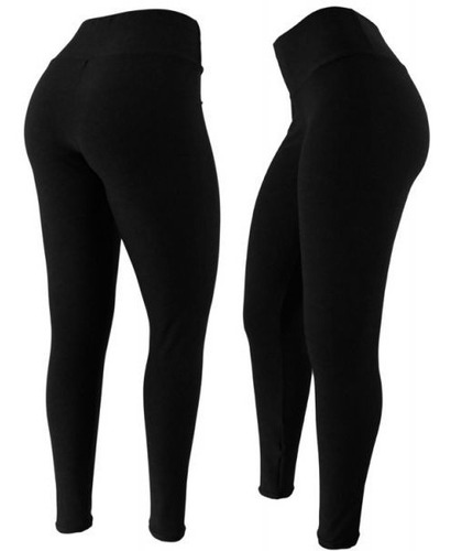 Imagem 3 de 8 de Kit 5 Calça Legging Leg Lisa Cintura Alta Poliamida Academia