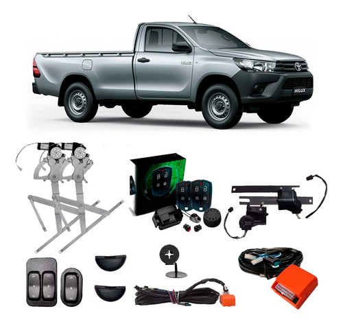 Vidro Hilux 2p 2024 2025 + Alarme Positron E Trava Tragial