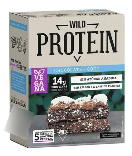 Wild Protein Barra Vegana Chocolate Coco - 05un - Wild Foods