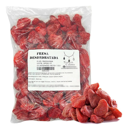 Fresa Entera Deshidratada 1 Kg Botana Endulzada 100% Natural