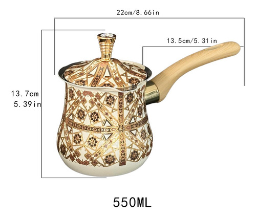 Cafetera Árabe Para Derretir Y 550 Ml Patrón Marrón