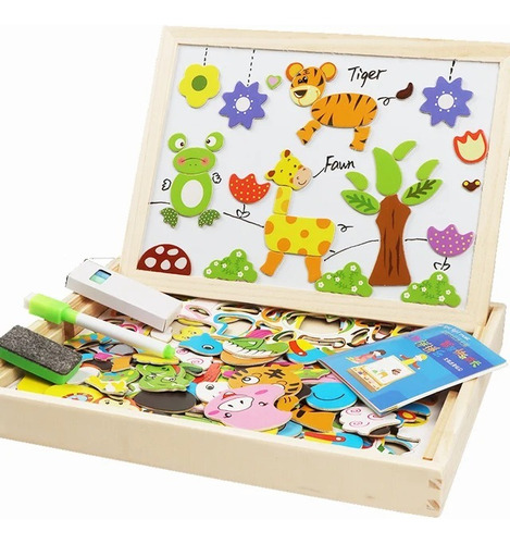 Pizarra Con Piezas Magnéticas Niños Tablero Puzzle Didáctico