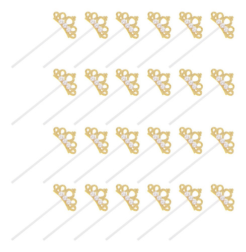 24 Piezas De Inserción De Pastel De Corona Segura Divertida