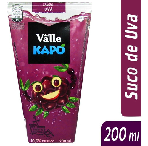 Suco Kapo Sabor Uva Del Valle 200ml 7894900593709