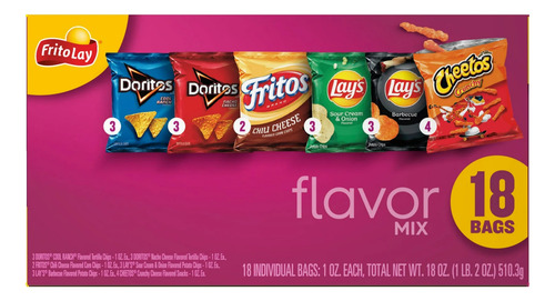 Papitas Americanas Frituras Caja Con 18 Pzas Mezcla De Papas