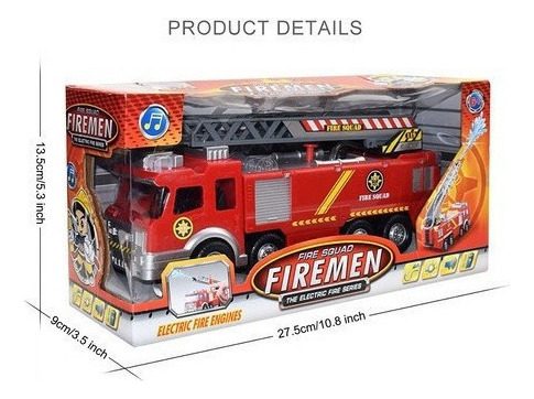 Shaoke Camión Rociador De Agua Juguete Bombero 360° Caminh